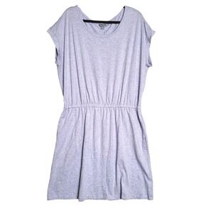 Falls Creek T Shirt Dress 2X Purple Multi Pastel Pockets Vintage 80s 90s Cotton